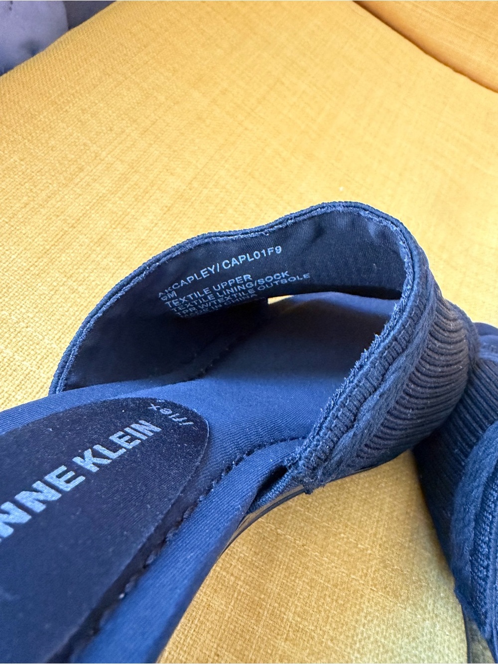Anne Klein Black Ribbed Open-Toe Mules - Picture 4 of 5